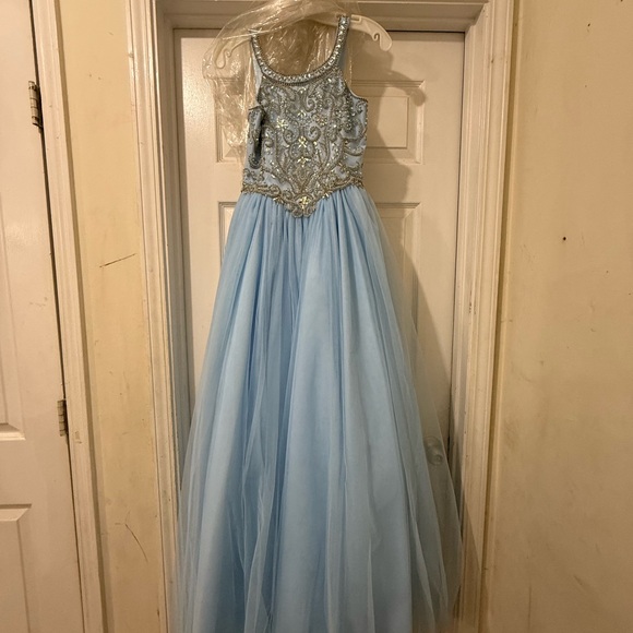 Tiffany Designs Light Blue Formal Kids Dress